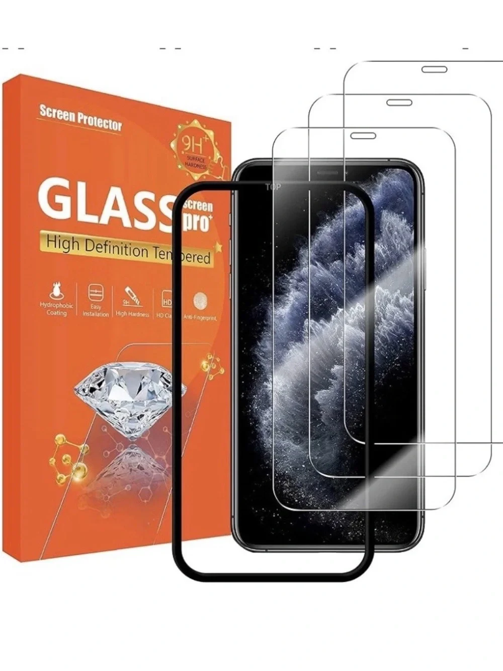 Two 3 Packs Tempered Glass screen protector’s for iPhone 11 pro/X/XS 5.8”. NIB